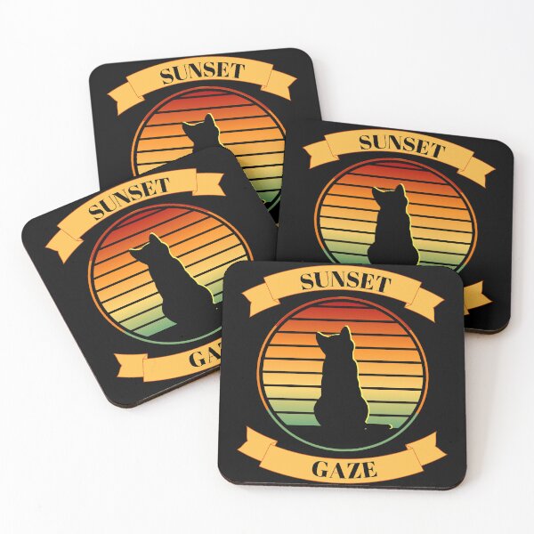 Item preview, Cat Watching Sunset Vintage Sunset Retro Style Cat Sunset Gaze Design designed and sold by BearCaveDesigns.