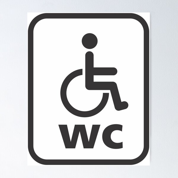 Item preview, Restroom or Public toilet Sign Sticker for Wheelchair persons toilet designed and sold by SL-Creations-.
