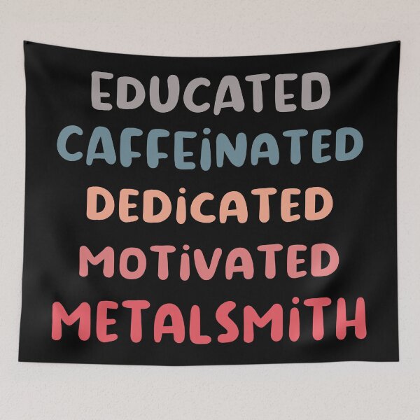 Item preview, Educated caffeinated dedicated motivated metalsmith funny metalsmith quote humor blue shades jeweler gift designed and sold by MetalicBabe.