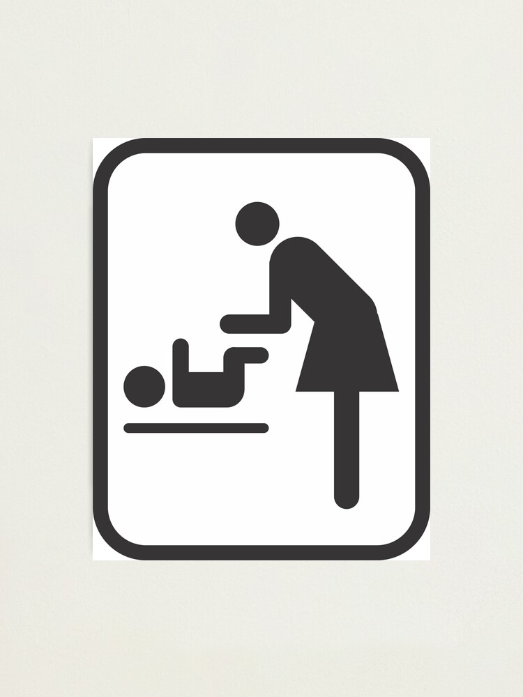 "Restroom or Public toilet Sign Sticker for Baby Changing Stations and
