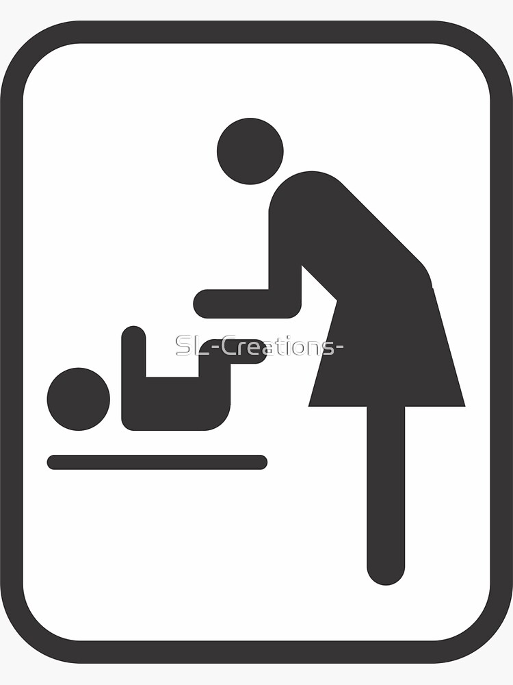 "Restroom or Public toilet Sign Sticker for Baby Changing Stations and Accessibility" Sticker