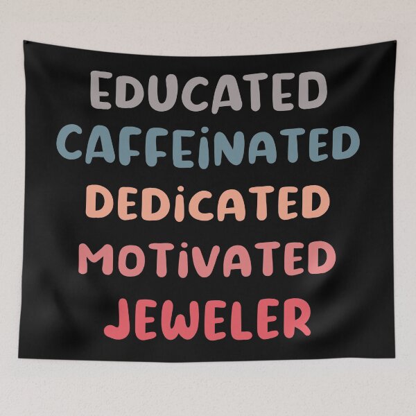 Item preview, Educated caffeinated dedicated motivated jeweler funny metalsmith quote humor blue shades jeweler gift designed and sold by MetalicBabe.