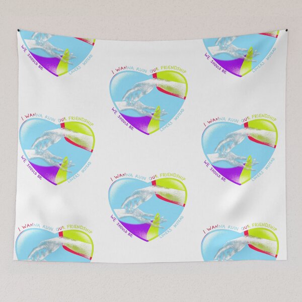 Item preview, two male hands, I wanna ruin our friendship, trippy colors cute gift designed and sold by AnanasArt.