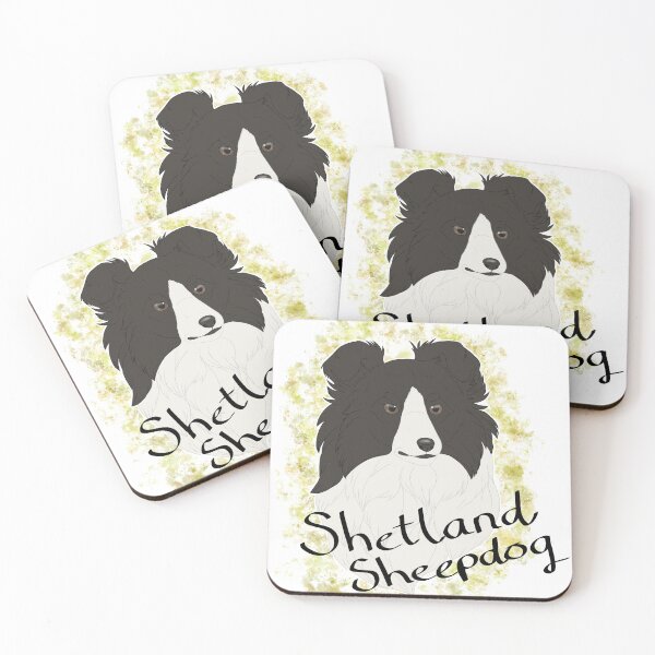Item preview, Shetland Sheepdog - black bi watercolour and breedname designed and sold by Cynthiaetal.