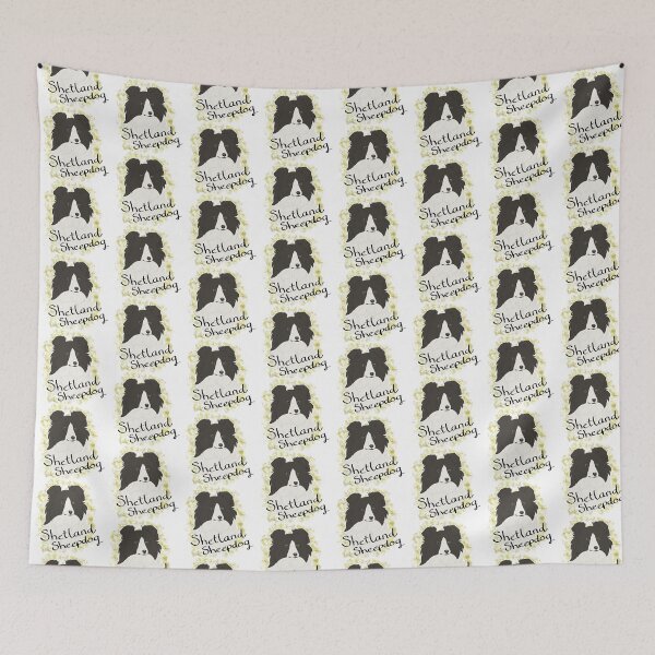 Item preview, Shetland Sheepdog - black bi watercolour and breedname designed and sold by Cynthiaetal.