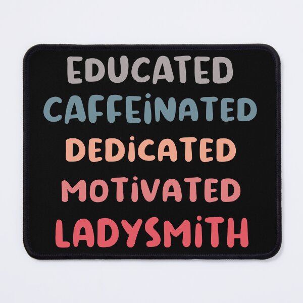 Item preview, Educated caffeinated dedicated motivated lady metalsmith funny ladysmith quote humor blue shades jeweler gift designed and sold by MetalicBabe.