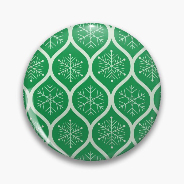 Item preview, Christmas Snowflakes on Green Ogee Pattern  designed and sold by Yasminepatterns .