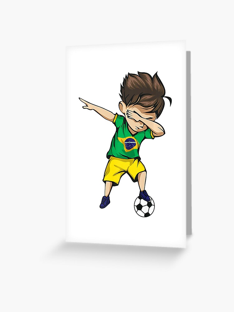 Dabbing Soccer Boy Brazil Jersey Shirt - Brazilian Football