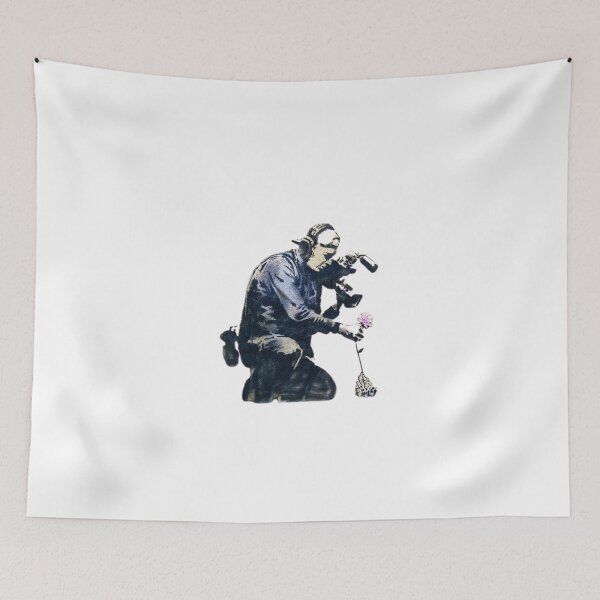 Item preview, Banksy Cameraman filming a flower designed and sold by DataDude.
