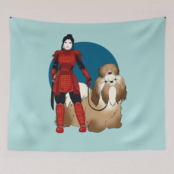 Item preview, Samurai Girl with a Giant Shih Tzu designed and sold by CatAstrophe.