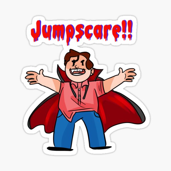 Jumpscares Stickers Redbubble - its baldi but with a different jumpscare sound roblox