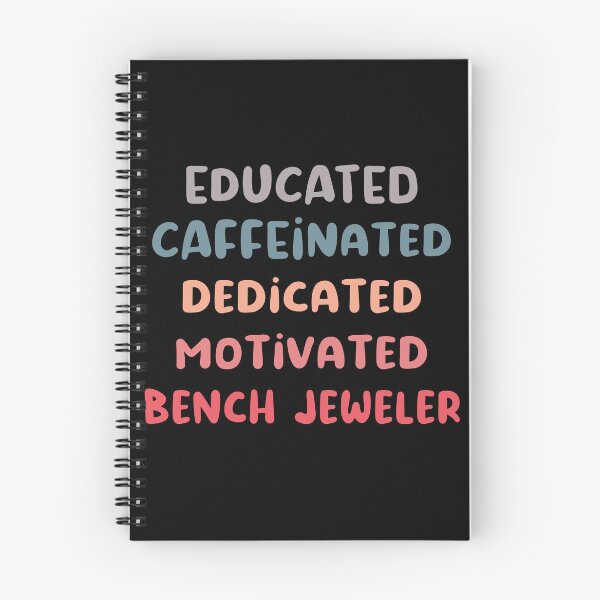 Item preview, Educated caffeinated dedicated motivated bench jeweler funny metalsmith quote humor blue shades jeweler gift designed and sold by MetalicBabe.