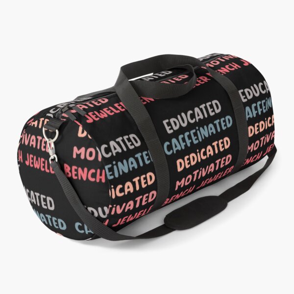 Item preview, Educated caffeinated dedicated motivated bench jeweler funny metalsmith quote humor blue shades jeweler gift designed and sold by MetalicBabe.