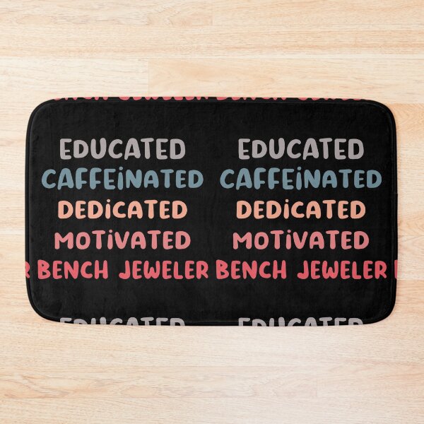 Item preview, Educated caffeinated dedicated motivated bench jeweler funny metalsmith quote humor blue shades jeweler gift designed and sold by MetalicBabe.