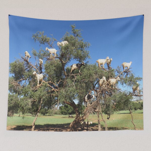 Item preview, goats in trees designed and sold by AHELENE.