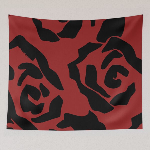 Item preview, Black and Red graphic roses pattern designed and sold by patterncrow.