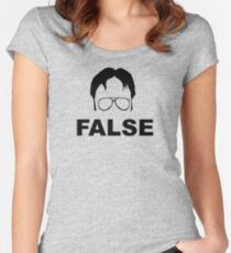Dwight Schrute False Women's Fitted Scoop T-Shirt