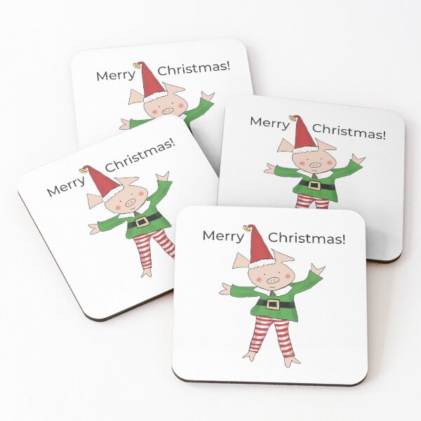 Item preview,  Christmas Elf, Elf costume wearing cute pig. Merry Christmas! designed and sold by PiggingJapan.