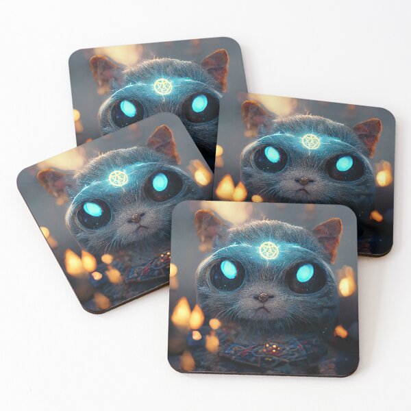 Item preview, Cool Blue Eyes Scottish Fold Cat Looks Like An Alien. Fantasy Art For Cat Lovers designed and sold by Pet Shelter.