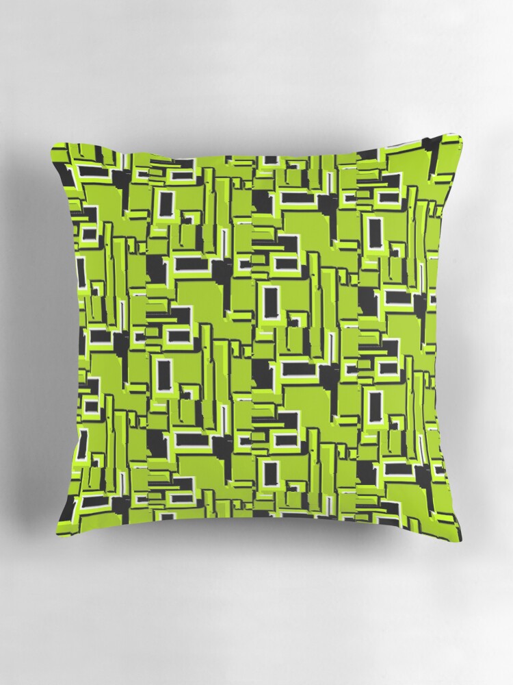 Thumbnail 3 of 4, Pillow, BLACK AND GREEN ATOMIC GREEN DREAM DESIGN 1950S- 1960S VINTAGE DESIGN FOR A REVAMPED DECORATIVE HOME designed and sold by ozcushionstoo.