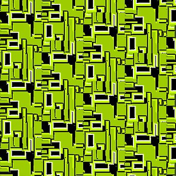 Artwork thumbnail, BLACK AND GREEN ATOMIC GREEN DREAM DESIGN 1950S- 1960S VINTAGE DESIGN FOR A REVAMPED DECORATIVE HOME by ozcushionstoo