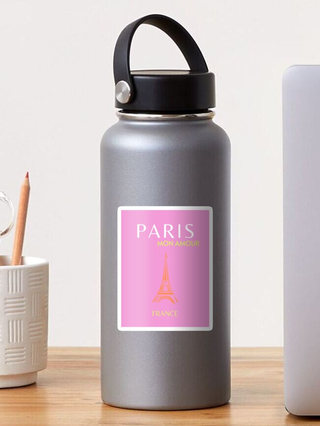 Pink Glitter Storage Box with Paris Stickers