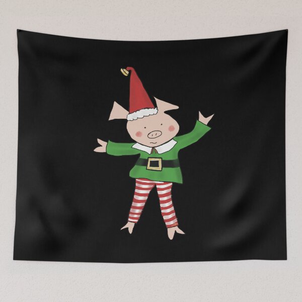 Item preview,  Christmas elf, elf costume wearing cute pig. Merry Christmas! designed and sold by PiggingJapan.