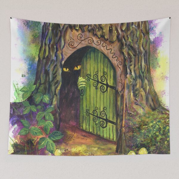 Item preview, Pixie House - imp door - green folklore fairy creature designed and sold by Moorcatstudio.