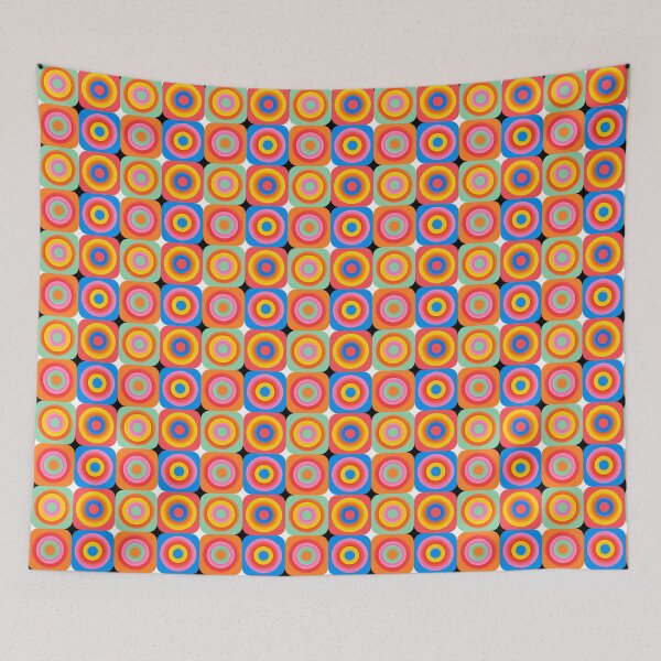 Item preview, Rainbow Bullseye Checkerboard Pattern designed and sold by Vicki Dunlop.