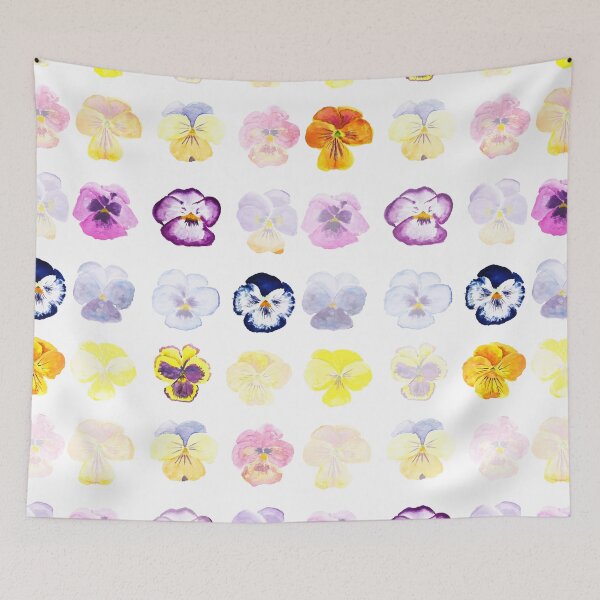 Item preview, colorful pansy pattern watercolor designed and sold by ColorandColor.
