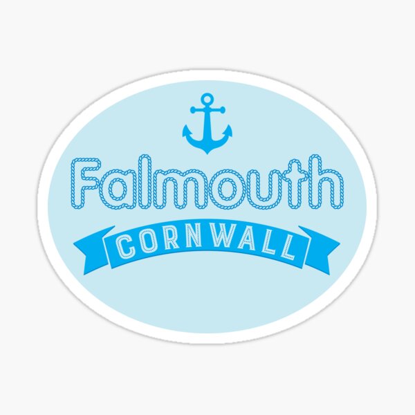Falmouth Cornwall Cornish Blue Nautical Anchor and Rope Sticker