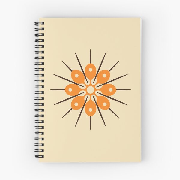 Item preview, Atomic Danish Inspired MCM Flower 2 Marrón Naranja Marfil designed and sold by LoreliDesigns.