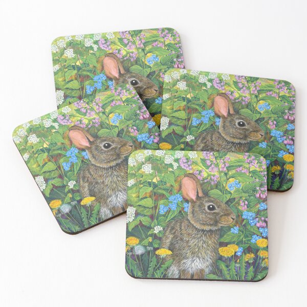 Item preview, Jack By The Hedge Rabbit - comfrey - alkanet - dandelions - wildflowers designed and sold by Moorcatstudio.