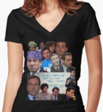 Michael Scott World's Best Boss Women's Fitted V-Neck T-Shirt