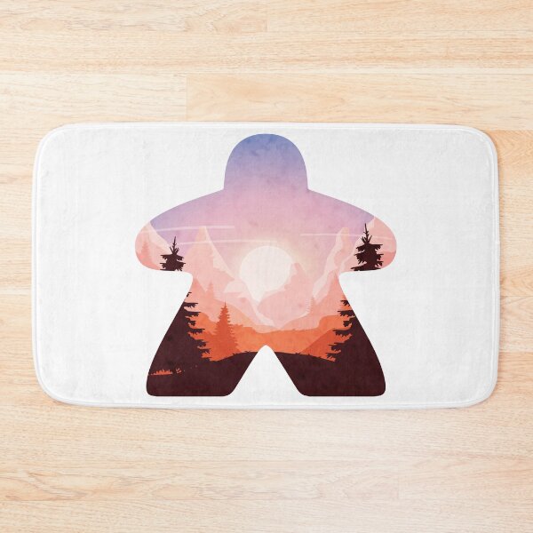 Item preview, Mountain and Tree Sunset Adventure Meeple Board Game Scene designed and sold by BeamGeeks.