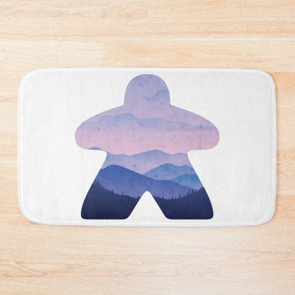Item preview, Beautiful Purple Mountain Scape Meeple Board Game Scene designed and sold by BeamGeeks.