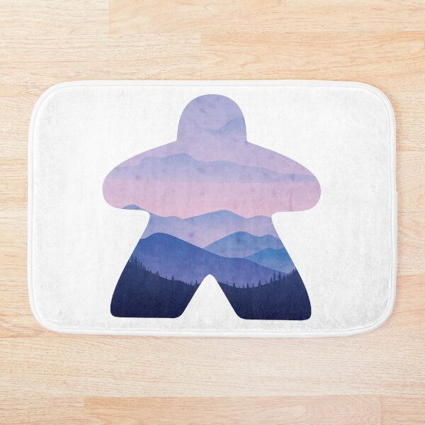Item preview, Escena del juego de mesa Meeple con un hermoso paisaje de montaña violeta designed and sold by BeamGeeks.