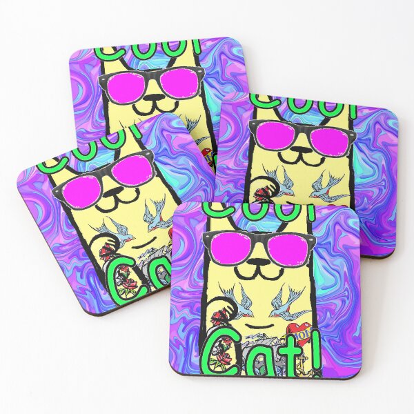 Item preview, cool cat Hipster Graffiti urban sticker designed and sold by LowEndGraphics.