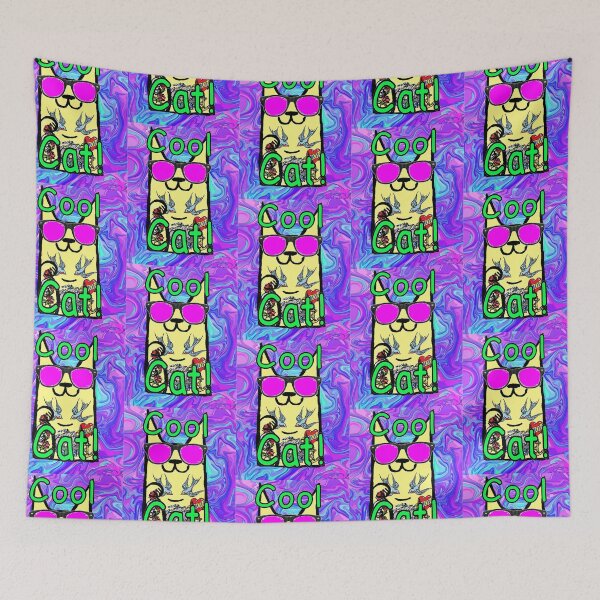 Item preview, cool cat Hipster Graffiti urban sticker designed and sold by LowEndGraphics.