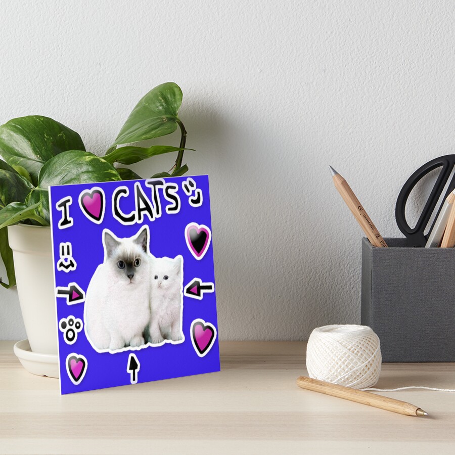 Denis Daily I Love Cats Art Board Print