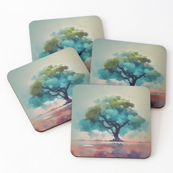 Item preview, Trees in a Asian painting, pastel colors, abstract creative designed and sold by AmazinfArt.