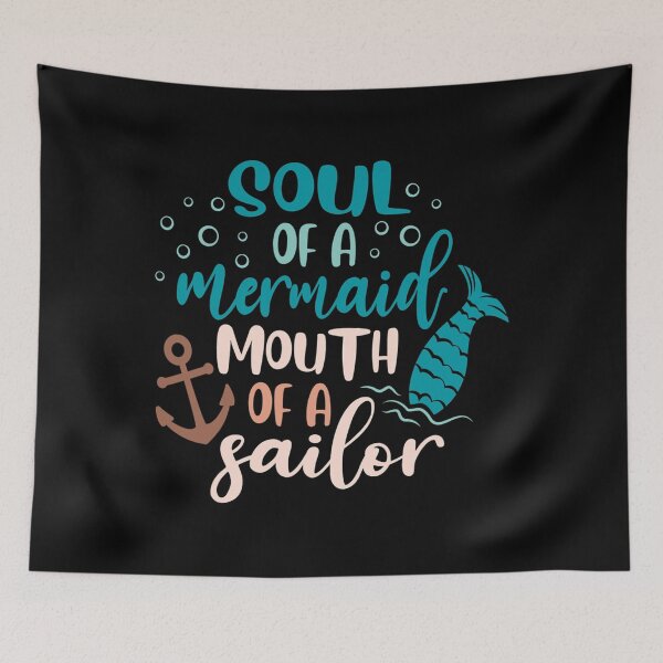 Item preview, SOUL OF A MERMAID MOUTH OF A SAILOR Funny Mom Sarcasm Quote designed and sold by teeminghearing4.
