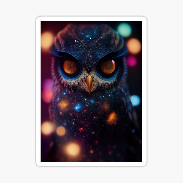 Aperçu de l'œuvre Hibou cosmique - Midjourney créée et vendue par AI1artist.