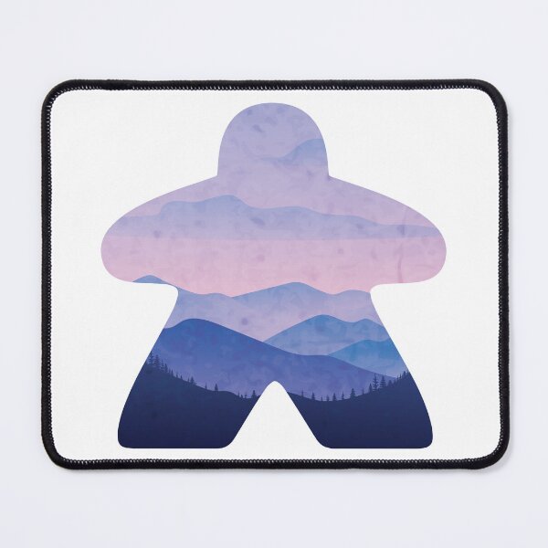 Item preview, Beautiful Purple Mountain Scape Meeple Board Game Scene designed and sold by BeamGeeks.