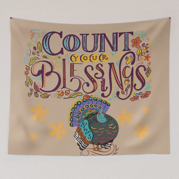 Item preview, COUNT YOUR BLESSINGS MULTICOLORED TURKEY designed and sold by LanaDevon.
