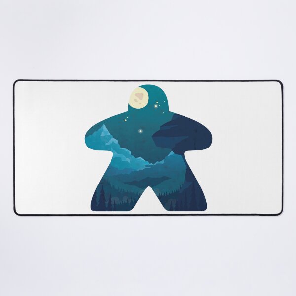 Item preview, Moon and Mountain Scape Meeple Board Game Adventure Scene designed and sold by BeamGeeks.