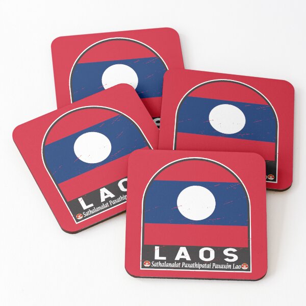 Item preview, Laos Flag Emblem Distressed Vintage designed and sold by KrisSidDesigns.