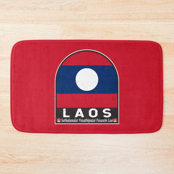 Item preview, Laos Flag Emblem Distressed Vintage designed and sold by KrisSidDesigns.