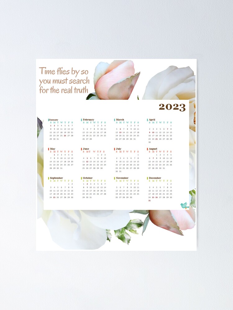 "2023 Calendar Year, Wall Calendar 2023" Poster for Sale by Ridasart