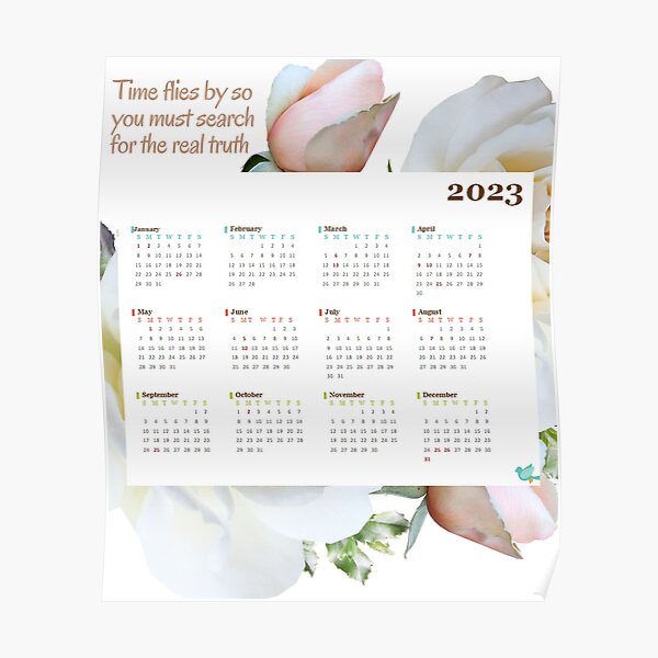 "2023 Calendar Year, Wall Calendar 2023" Poster for Sale by Ridasart